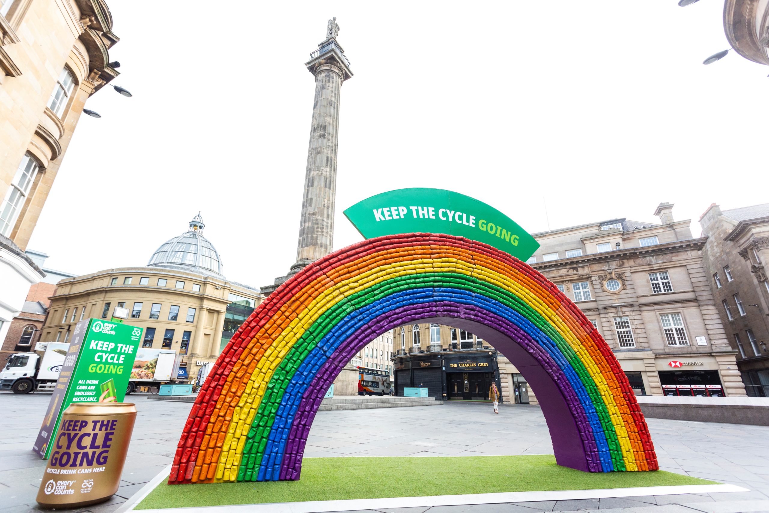 The Every Can Counts Rainbow in Newcastle for Earth Day 2022