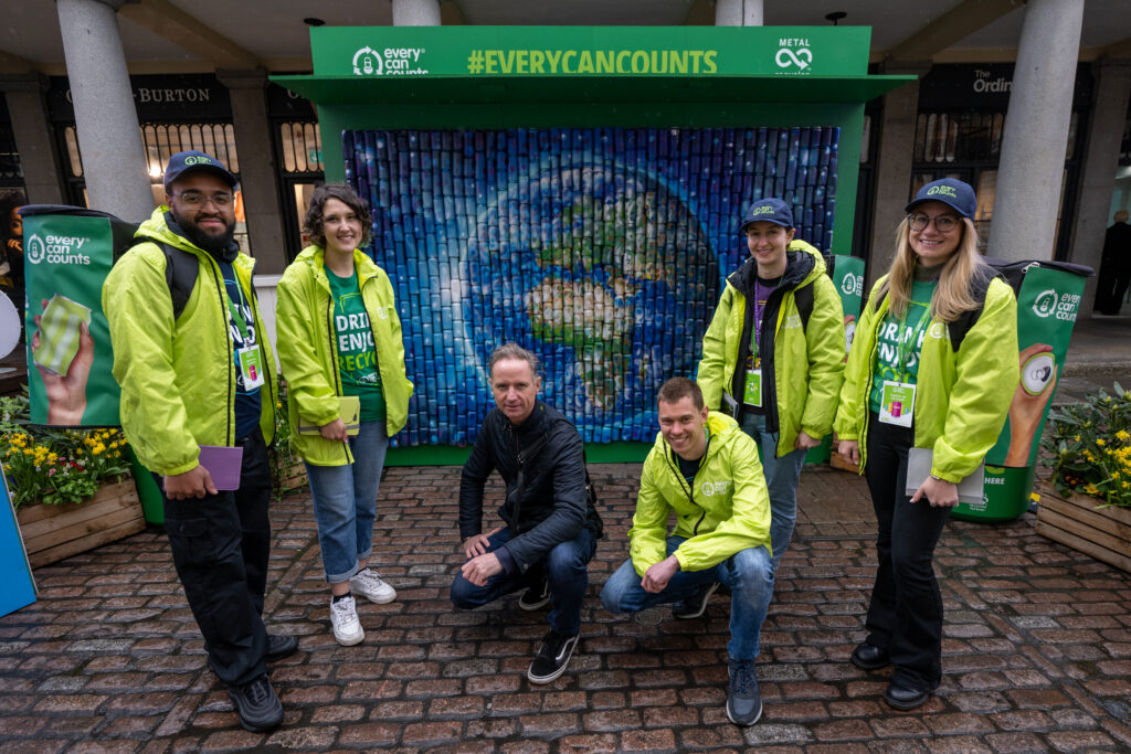 Artist Jimmy C and Every can counts team with CANvas installation in Covent Garden. 